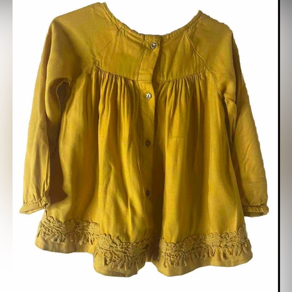 Toddler girls Artisan NY size 2T mustard colored button down top. - Picture 2 of 6